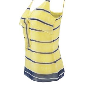 CAbi Yellow and Navy Striped Camisole